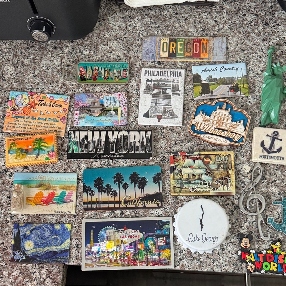 Assorted Travel Souvenir Magnet Lot - Colorful Mixed Cities